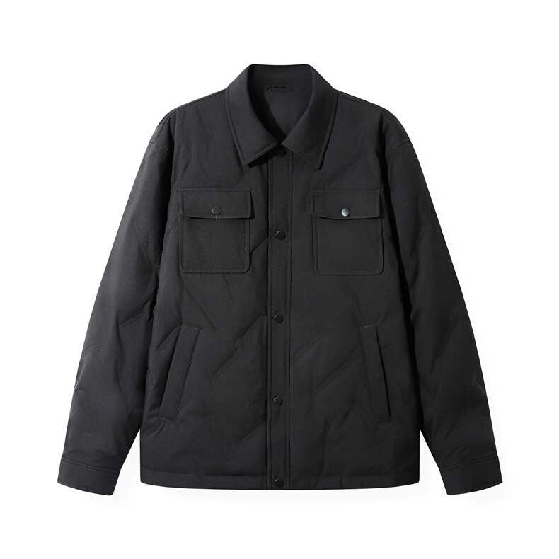 【真正羽绒】90绒带翻衬衫翻领短款羽绒服LMY65109-P150,男装羽绒服,电商A306