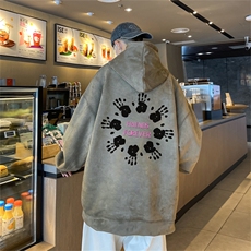 特P43控78秋季360G麂皮绒印花宽松休闲连帽卫衣JWY3263，男装卫衣，电商B370