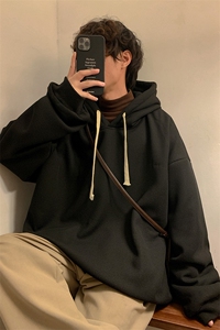 8XL-M羊羔绒卫衣男秋冬加肥加大码胖子连帽卫衣WY201-P65控78图片