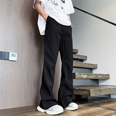 微喇西裤女男春季新款褶皱垂感拉链直筒裤子潮KA517，男装西裤，星座1116A-1（原606A）