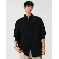 男纯棉休闲韩版美式衬衫百搭宽松纯色衬衣CS066-P38控76，男装衬衫，电商A132（原电商B245）