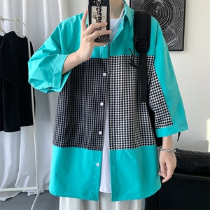 衬衫男夏季百搭时尚短袖宽松休闲外套潮流上衣男装161-CT506-P45图片