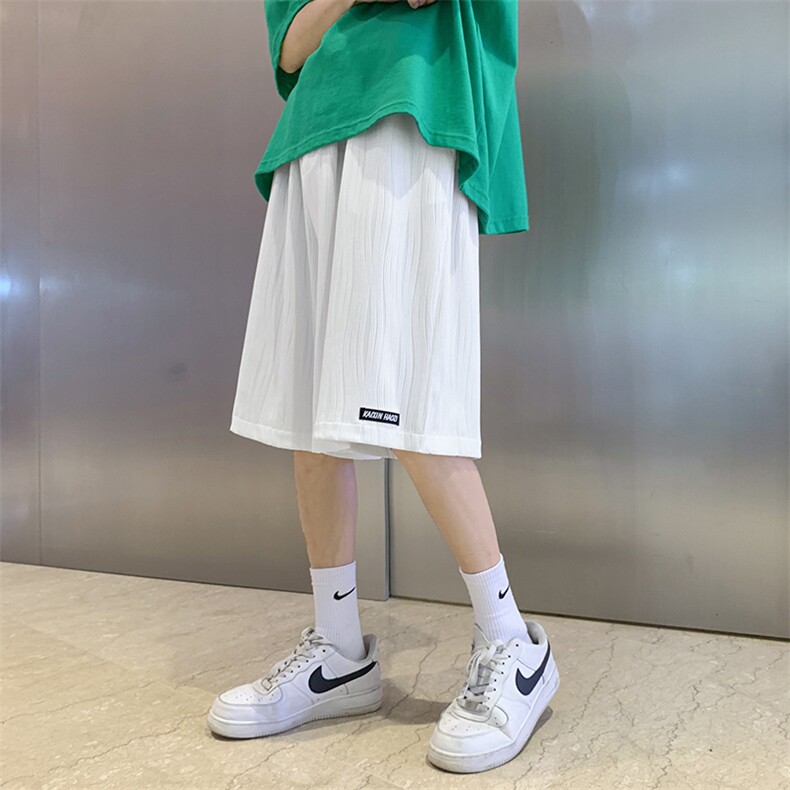 2025夏季新款港风直筒薄款休闲运动裤男潮流短裤D201-DM154-P35图片