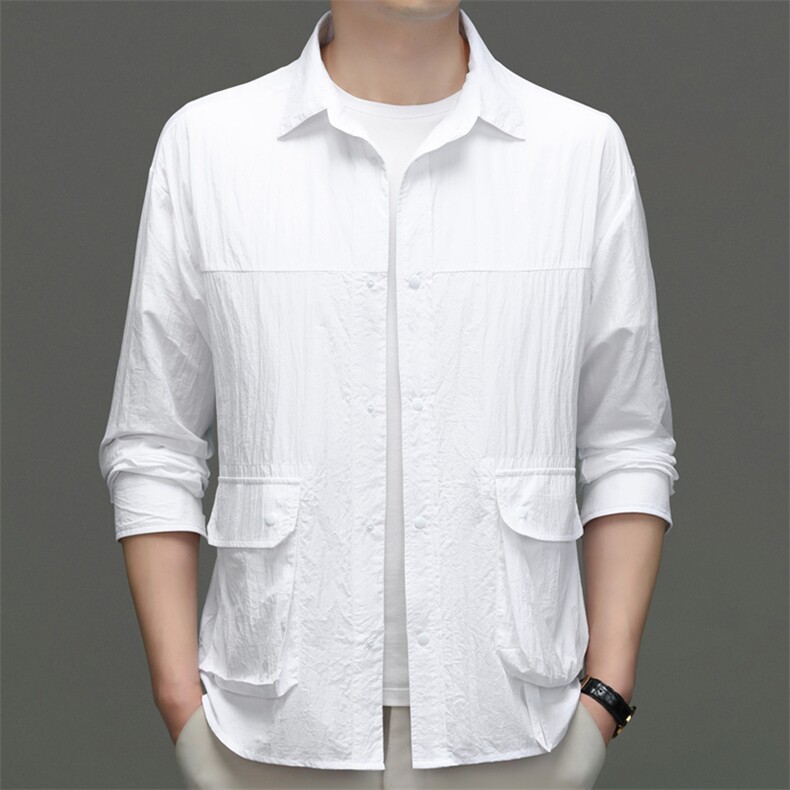 CSFA23611钱塘2020-3夏季新款男士时尚翻领防晒外套P87，男装防晒衣，钱塘207-3