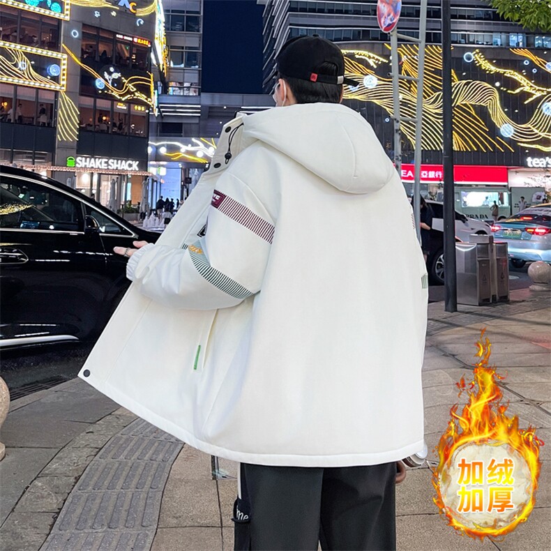 港风秋冬男士加绒加厚夹克男宽松时尚连帽棉衣男外套MY1687-P73,男装夹克,星座310B
