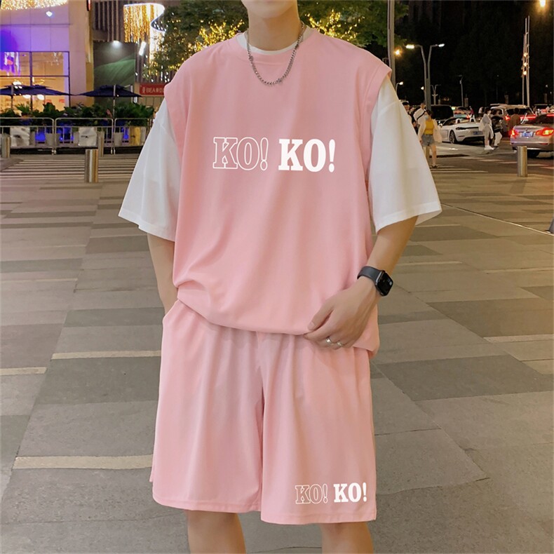 华夫格套装潮流休闲短袖短裤两件套FTZ3028-P55控78图片