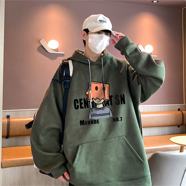 已注册港风抖音直播得物品质宽松麂皮绒连帽卫衣W6007P48,男装卫衣,电商C408-1(原B339-1)