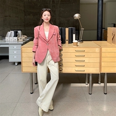 春季新款大货2026春季新款定制丝绒压花西装女M2603P155K248，女装短外套，2C268