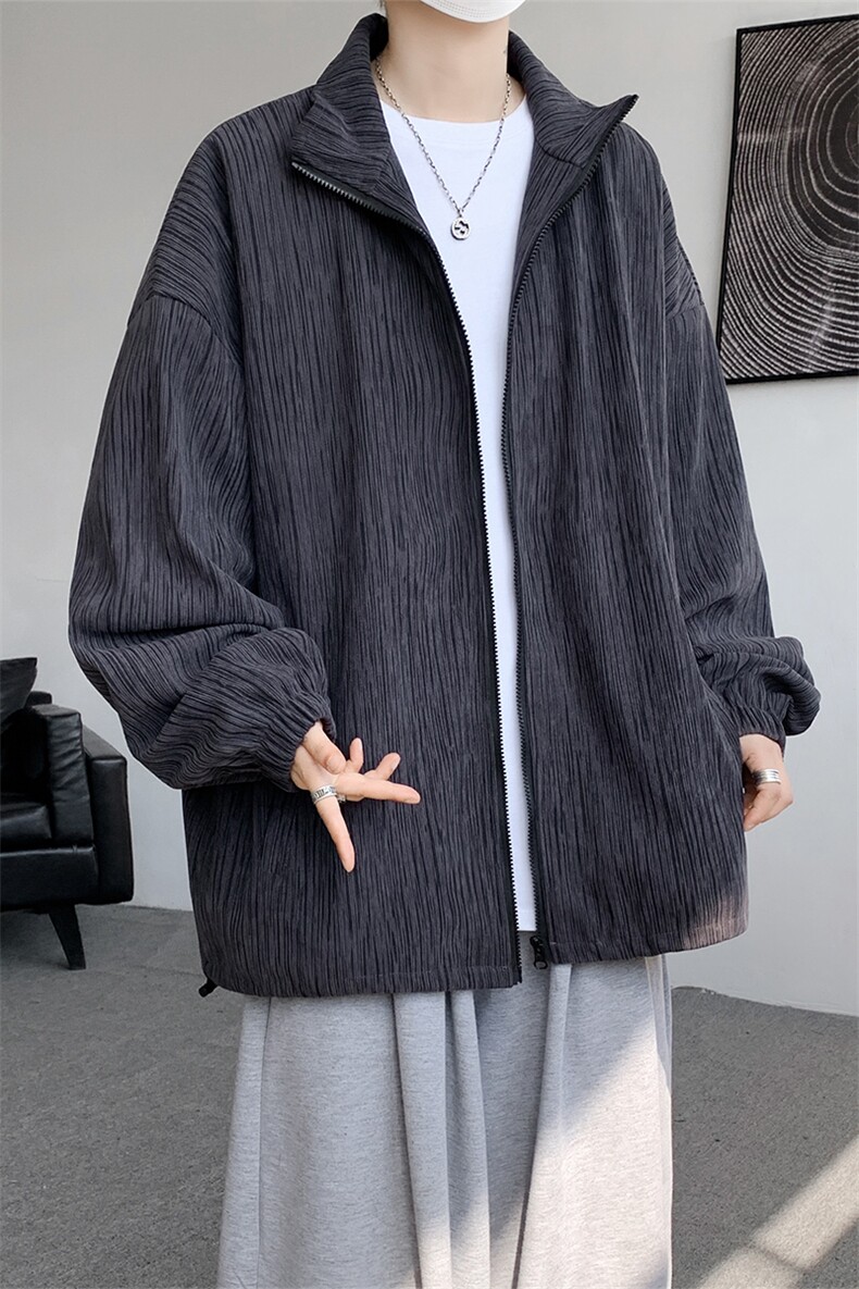 现货JK10071-特批55夏季大码灯芯高品质夹克外套宽松情侣上衣,男装夹克,电商A059