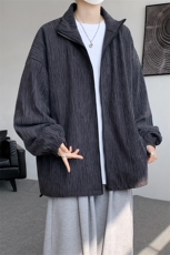 现货JK10071-特批55夏季大码灯芯高品质夹克外套宽松情侣上衣，男装夹克，电商A059