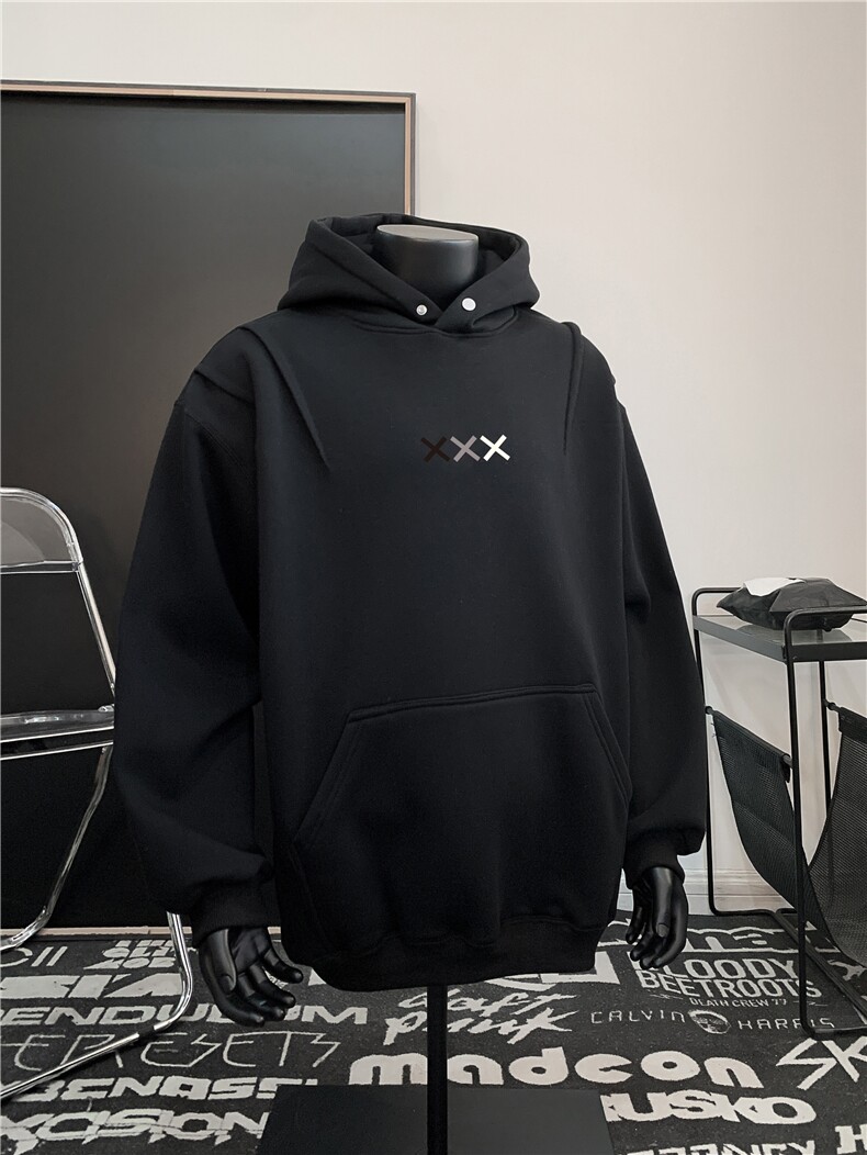 XZ809A/5WW02/P65/控78华棉设计感连帽印花卫衣,男装卫衣,星座809A(原222-1)