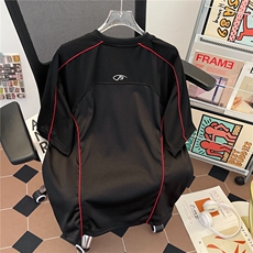 速干球衣风t恤潮牌网眼透气短袖男款夏季赛车骑行服ST630-P42，男装T恤，星座412-2