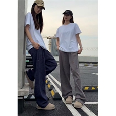 网图早秋新款长裤美式撞色休闲裤男宽松弯刀裤特P45，男装休闲裤，电商D205