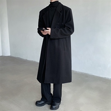 中长款毛呢大衣男2024新款春秋季棉外套高级感英伦风衣JK0251-P98，男装风衣，星座308B-2