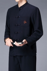 DH007-2016钱塘2020-2春季薄款中老年男士唐装风套装P108，男装民族服装，钱塘207-2
