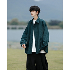 8XL-M泡泡纱盐缩肌理长袖衬衫男春季冰丝外套防晒衬衣CS29007P40，男装防晒衣，电商B312