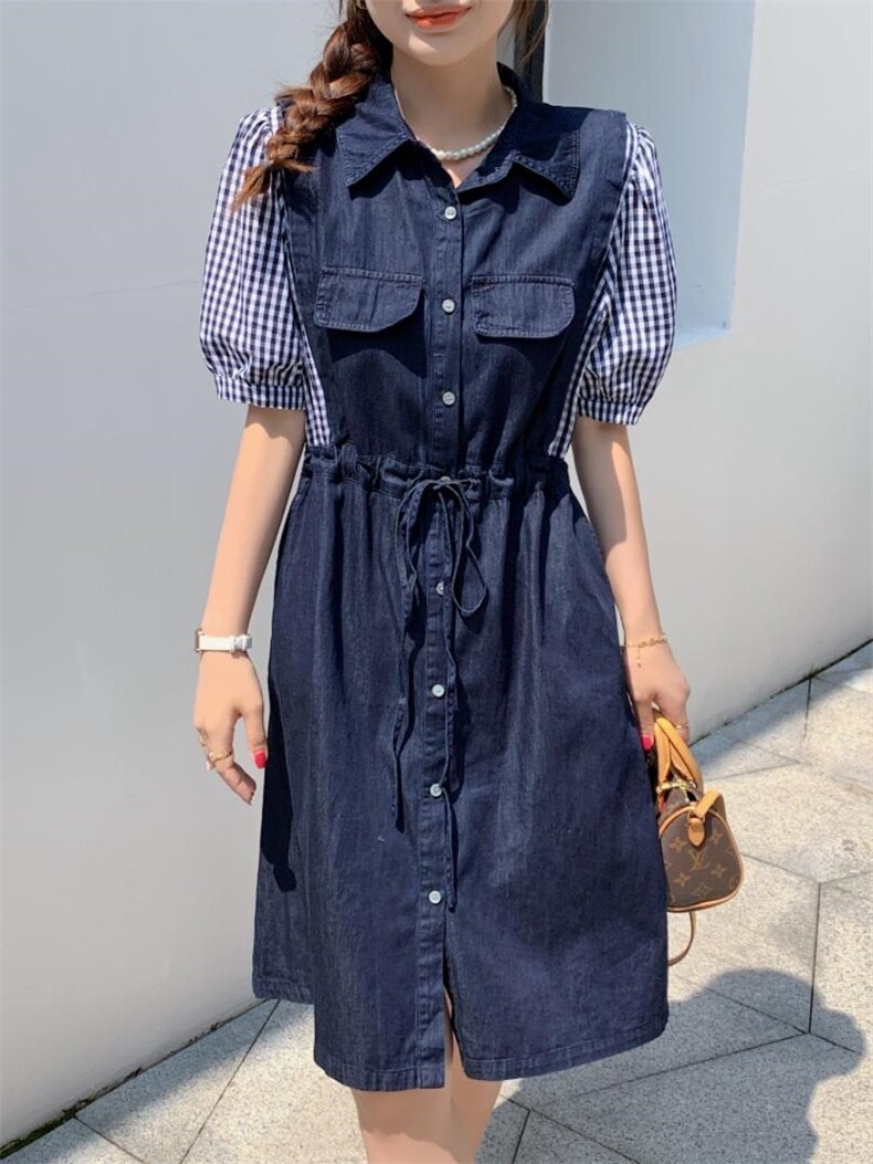 牛仔连衣裙，女装连衣裙，肆尔