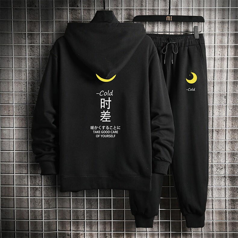 TK6047-P85开衫连帽卫衣套装男运动套装两件套网格挂拍,男装卫衣,电商A040A