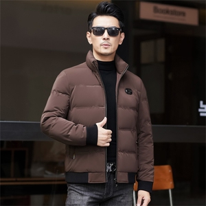 冬季白鸭绒加厚羽绒服短款中青年休闲立领保暖防寒潮服外套男装图片