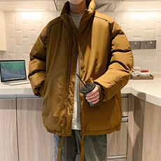 现货冬季美式休闲加厚雪山外套夹克立领纯色三防户外工装棉服，男装夹克，电商A486