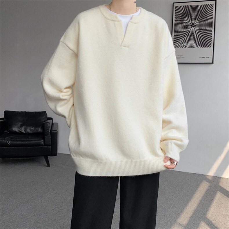 8XL-M高品质V领毛衣大码针织时尚外套慵懒风纯色打底衫MY1508/P68,男装针织衫/毛衣,电商B238