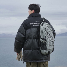 港风新款冬季时尚百搭宽松PU皮棉服外套MY6402P115控158，男装棉衣，电商A268A