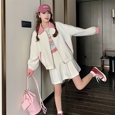 韩版棒球服上衣半身裙两件套女春秋季2025新款甜酷风外套减龄套装，女装套装/套裙，浙宝276（原081）