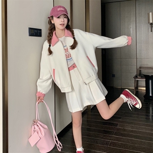 韩版棒球服上衣半身裙两件套女春秋季2025新款甜酷风外套减龄套装图片