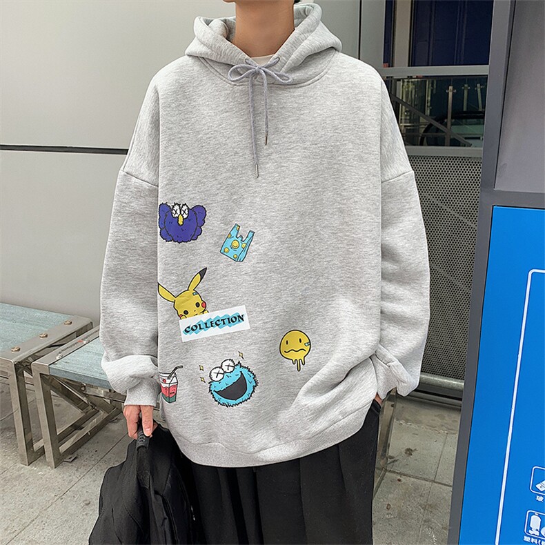 A040-WY2079-P40连帽卫衣男加肥加大码胖子棒球服外套图片