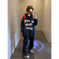 C361-P55秋冬基础款宽松男女款上衣美式复古字母连帽卫衣，男装卫衣，星座617A-2