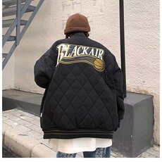 美式街头刺绣棉衣外套男冬季夹克棒球服复古潮牌短款加厚面包棉服，男装夹克，星座813-2
