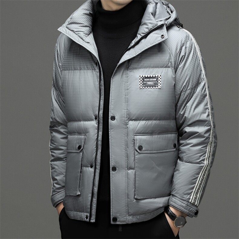 2023新款男士连帽羽绒服冬季保暖加厚外套中年商务休闲爸爸装上衣,男装羽绒服,电商B212（原钱塘6029）