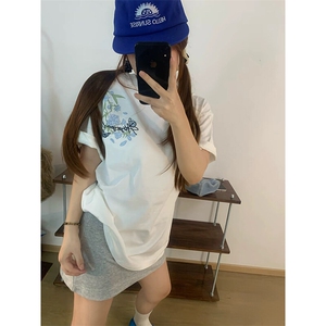 万针全刺绣解构设计260克重磅双纱纯棉高品质美式高街短袖T恤特35图片