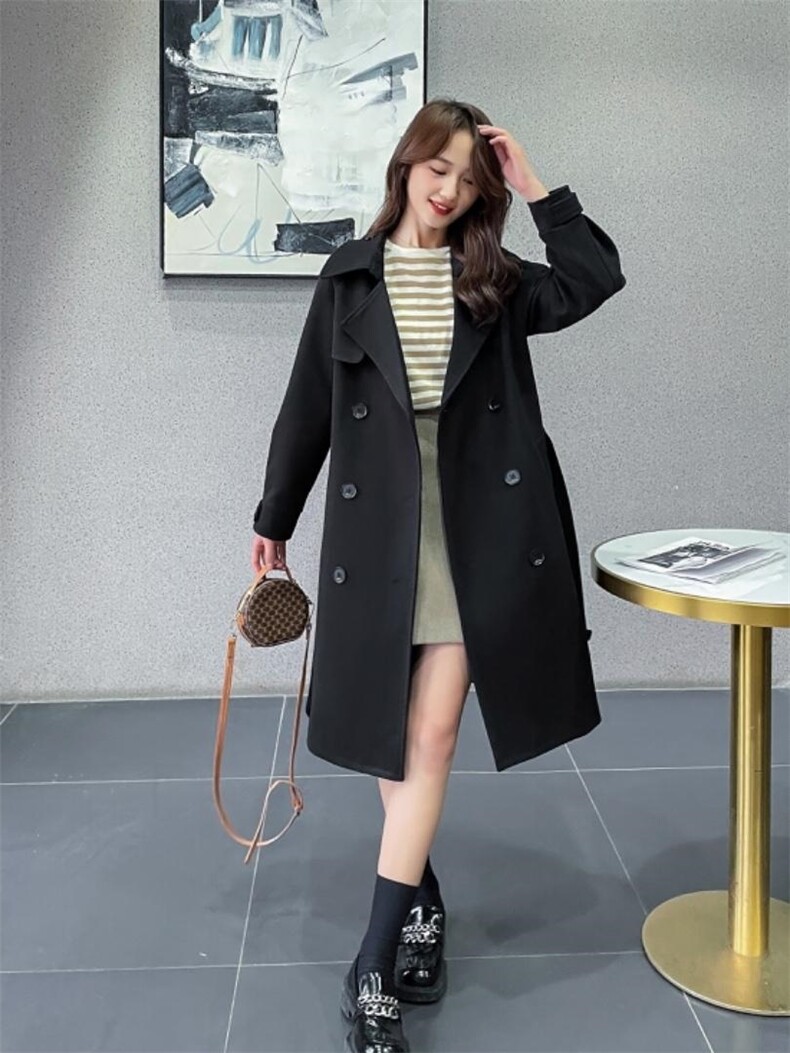 时尚修身显瘦长大衣外套，其它，千利红