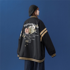 23春季新款时尚INS潮流美式西海岸螺纹棒球服百搭夹克G297P65控88图片