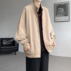 8XL-M美式复古棒球服外套男特大码潮牌双拉链立领夹克衫JK005P85，男装夹克，电商B312