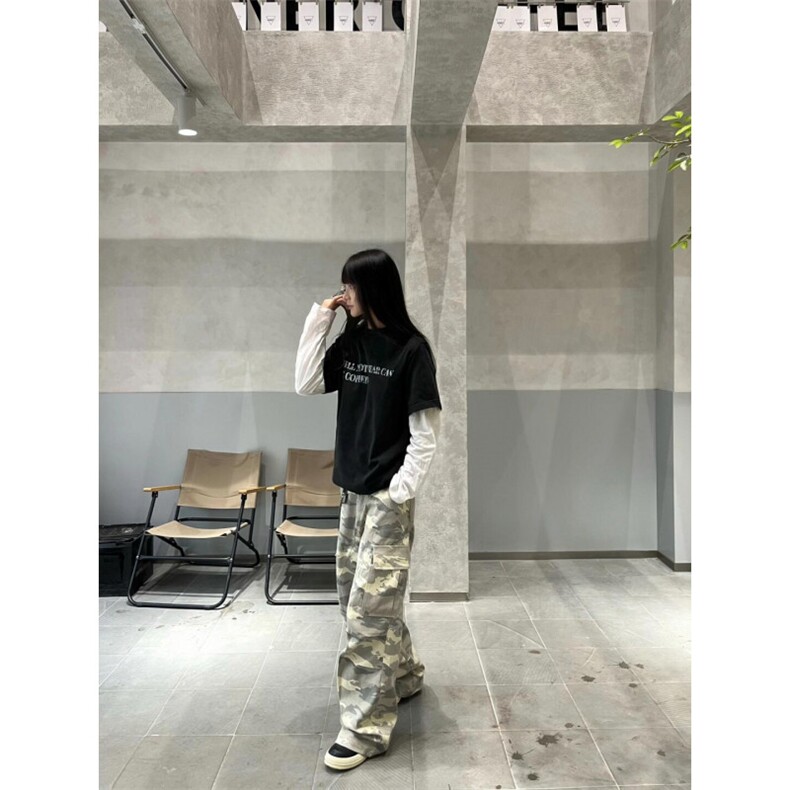 【有货】美式复古迷彩裤男款春秋潮牌痞帅炸街裤子B0013LL-特P60,男装休闲裤,星座1007（原301D）