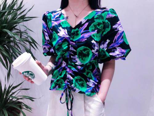 碎花小衫，女装，橙色恋人