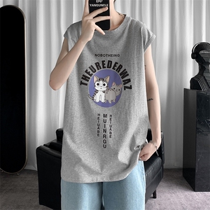 BX25160-P25 纯棉汗背心男士大码宽松汗衫男无袖t恤男 港风图片