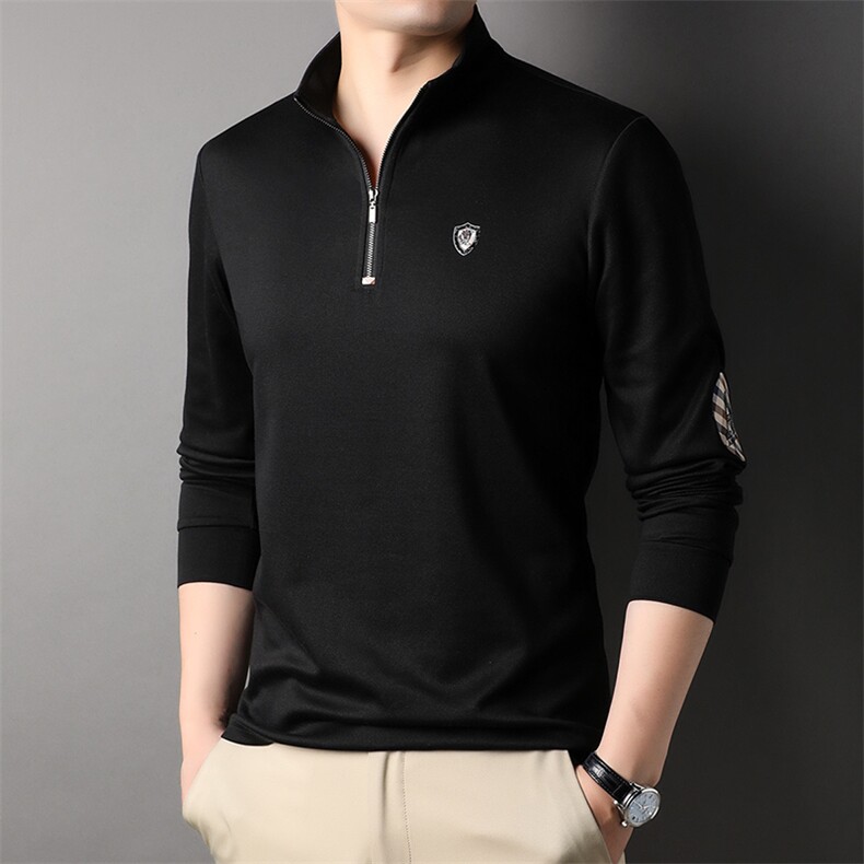G99616男式秋季服装新款长袖T恤青年立领卫衣四季打底体恤P65,男装卫衣,电商B360