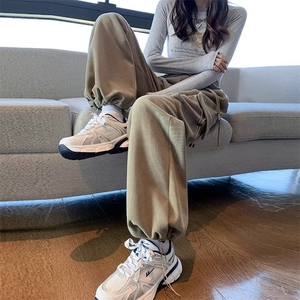 美式工装裤女春秋季新款小个子束脚运动卫裤宽松显瘦休闲登山裤子图片