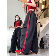 美式凉感速干防晒工装裤男女夏季潮hiphop条纹撞色休闲情侣伞兵裤，男装防晒衣，星座813-2
