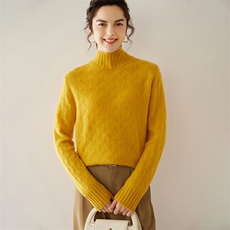 法式半高领针织毛衣女2025秋冬新款打底衫保暖百搭薄款内搭毛衫新，女装羊绒衫，轩妮羊绒
