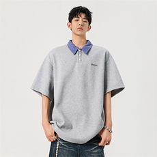 2025夏季新款高品质重磅280克POLO领格子假两件短袖T恤PT971-P40，男装T恤，星座508（原C305）