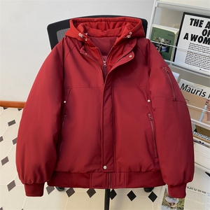 !潮流冬季连帽拉链加绒加厚棉衣情侣撞色棉服外套 MY5567-P78图片