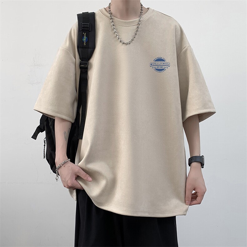 麂皮绒短袖t恤男大码半袖男 JD82395-P25图片