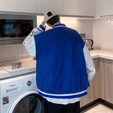 男春季新款棒球服夹克刺绣拼皮外套J1051P65，男装夹克，星座1116-2