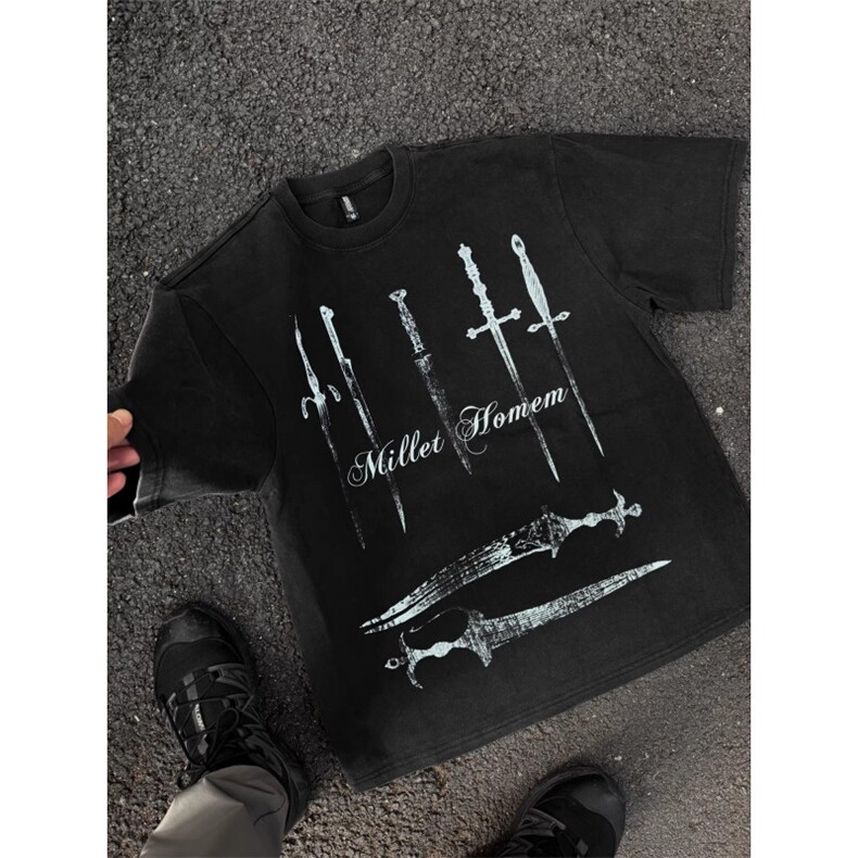 暗黑系类260G短袖T恤衫夏季潮流teeD328-6T1109-P25，男装T恤，电商D328