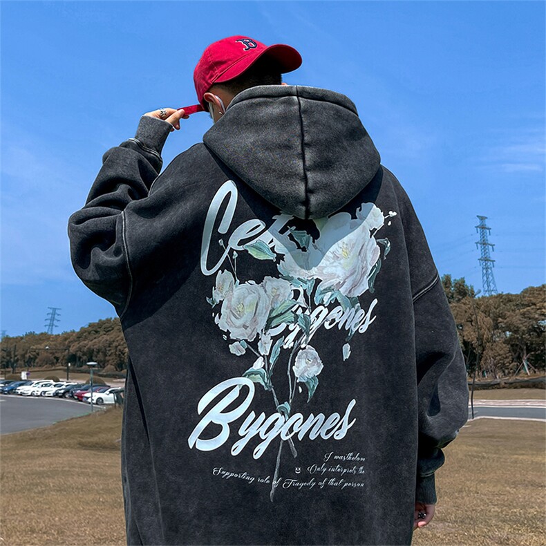 直播品质500克重磅潮牌美式做旧炒雪花水洗加绒卫衣H325JR特P60,男装卫衣,电商A486