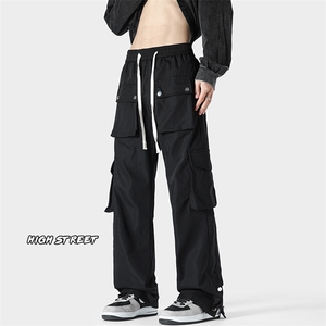 特批P40无差价春夏季日系机能工装裤男多口袋搭扣休闲拖地裤K1366图片